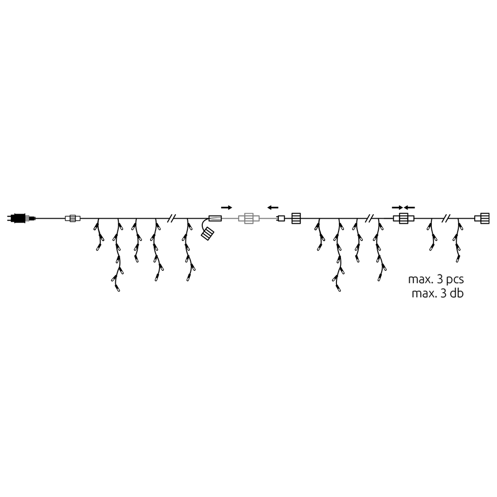 Modee Lighting Anschließbare Eiszapfenlichter - 2 Meter - 100 LEDs - Warmweiß