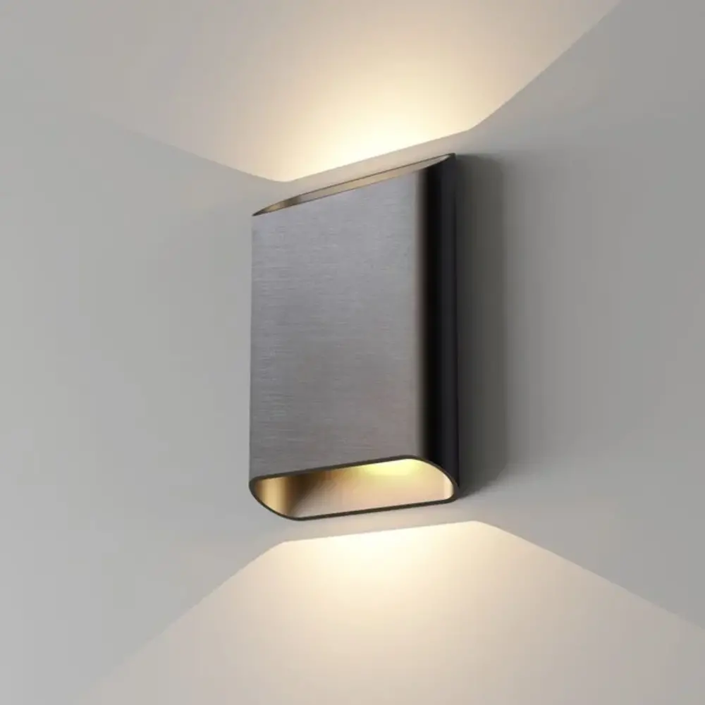 Artdelight LED Einbau- und Deckenleuchten – Design & Effizienz  LED Wandleuchte Diaz L Stahlgrau | 2700K Dimmbar. IP65