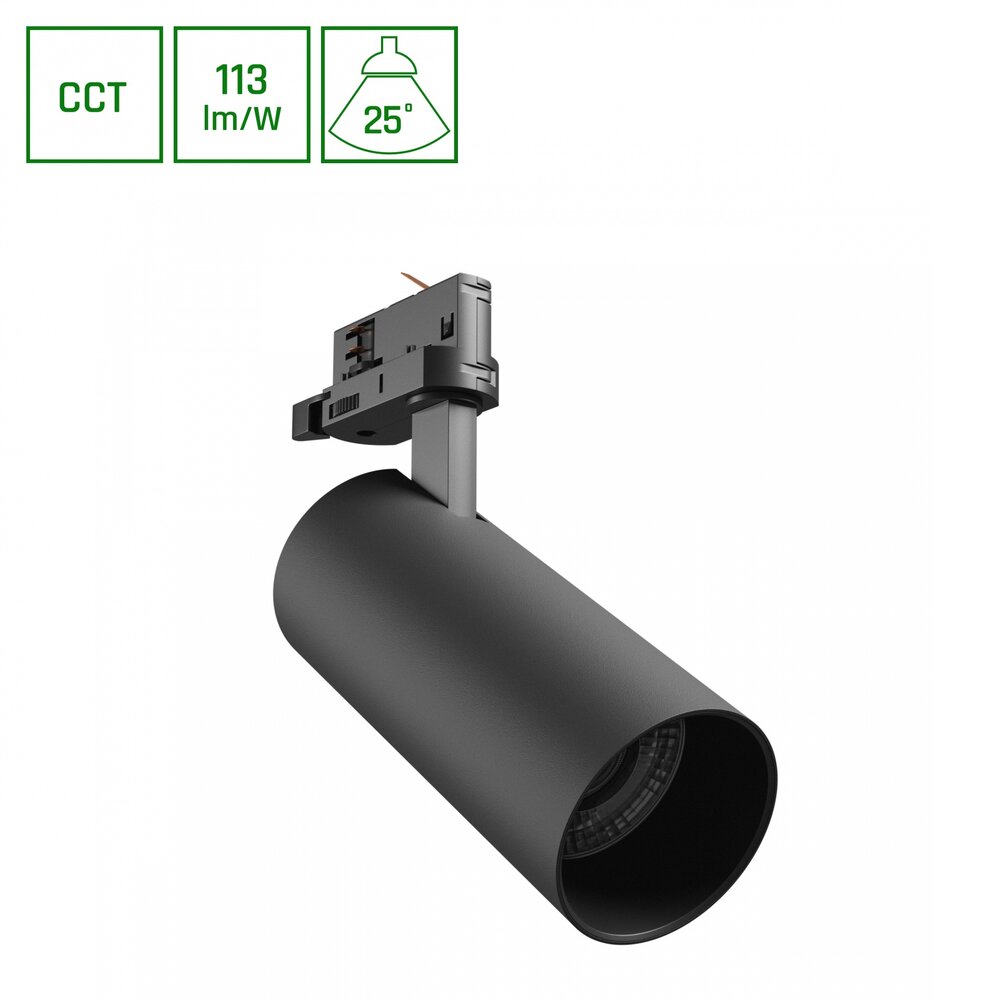 Spectrum LED Schienenstrahler 3-Phasen Andromeda Prim Aluminium Weiß 24W 2700lm 25D - 927-940-960 CCT