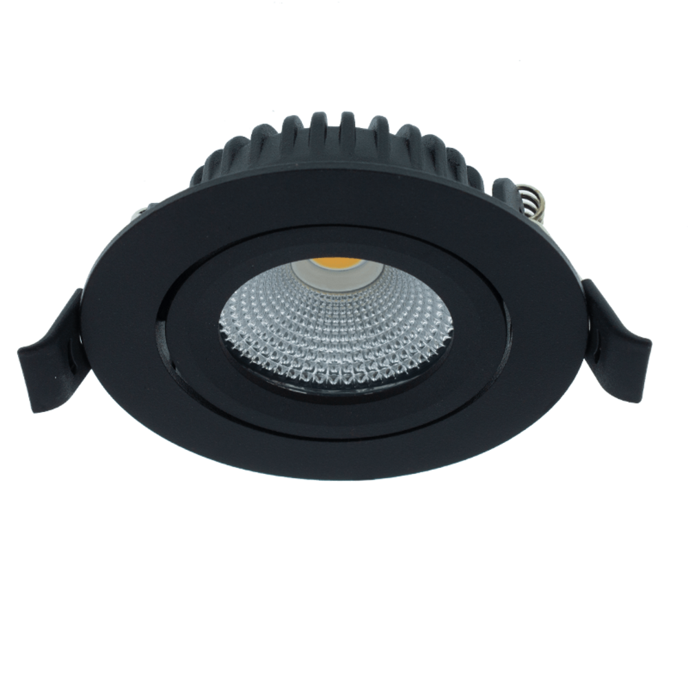 LCB LED-Beleuchtung Innovatives Design, hochwertige Technik & schnelle Lieferung!  LED-Einbaustrahler Slim Schwarz Rund 5W 350lm 60D - 927 Warmweiß | 82mm - IP44 - Dimmbar - Höchste Farbwiedergabe