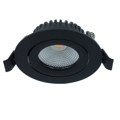 LCB LED-Beleuchtung Innovatives Design, hochwertige Technik & schnelle Lieferung!  LED-Einbaustrahler Slim Schwarz Rund 5W 350lm 60D - 927 Warmweiß | 82mm - IP44 - Dimmbar - Höchste Farbwiedergabe