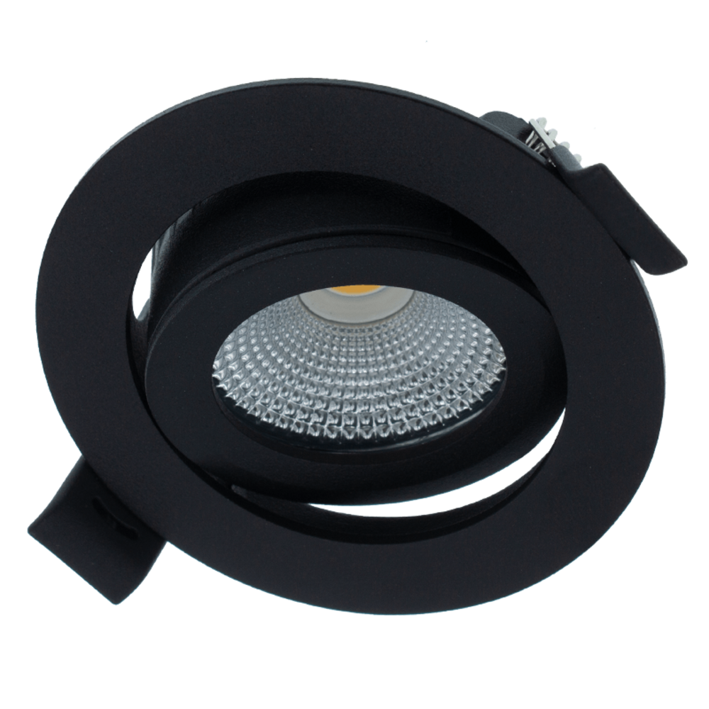 LCB LED-Beleuchtung Innovatives Design, hochwertige Technik & schnelle Lieferung!  LED-Einbaustrahler Slim Schwarz Rund 5W 350lm 60D - 927 Warmweiß | 82mm - IP44 - Dimmbar - Höchste Farbwiedergabe