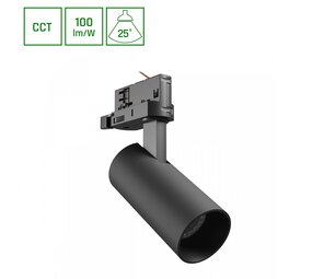 Spectrum Andromeda Prime 3-Phasen LED Railspot 8W 800Lm CCT - 25° - Schwarz | 3 Jahre Garantie