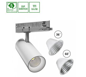Spectrum LED Schienenstrahler 3-Phasen - Andromeda Weiss - 15-27W - 1665-3000Lm Multi Lumen Switch | 3000K 930 Warmweiß - 5 Jahre Garantie Spectrum LED Schienenstrahler 3-Phasen - Andromeda Weiss - 15-27W - 1665-3000Lm Multi Lumen Switch | 3000K 930 Warmweiß - 5 Jahre Garantie