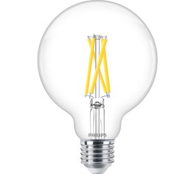 Philips | Offizieller Philips-Vertriebspartner MASTER Value LED Globe E27 93mm Fadenlampe Klar 5.9W 806lm - 922-927 Extra Warmweiß | Höchste Farbwiedergabe - Dimmbar - Ersatz Für 60W