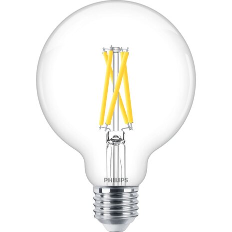 Philips | Offizieller Philips-Vertriebspartner MASTER Value LED Globe E27 93mm Fadenlampe Klar 5.9W 806lm - 922-927 Extra Warmweiß | Höchste Farbwiedergabe - Dimmbar - Ersatz Für 60W