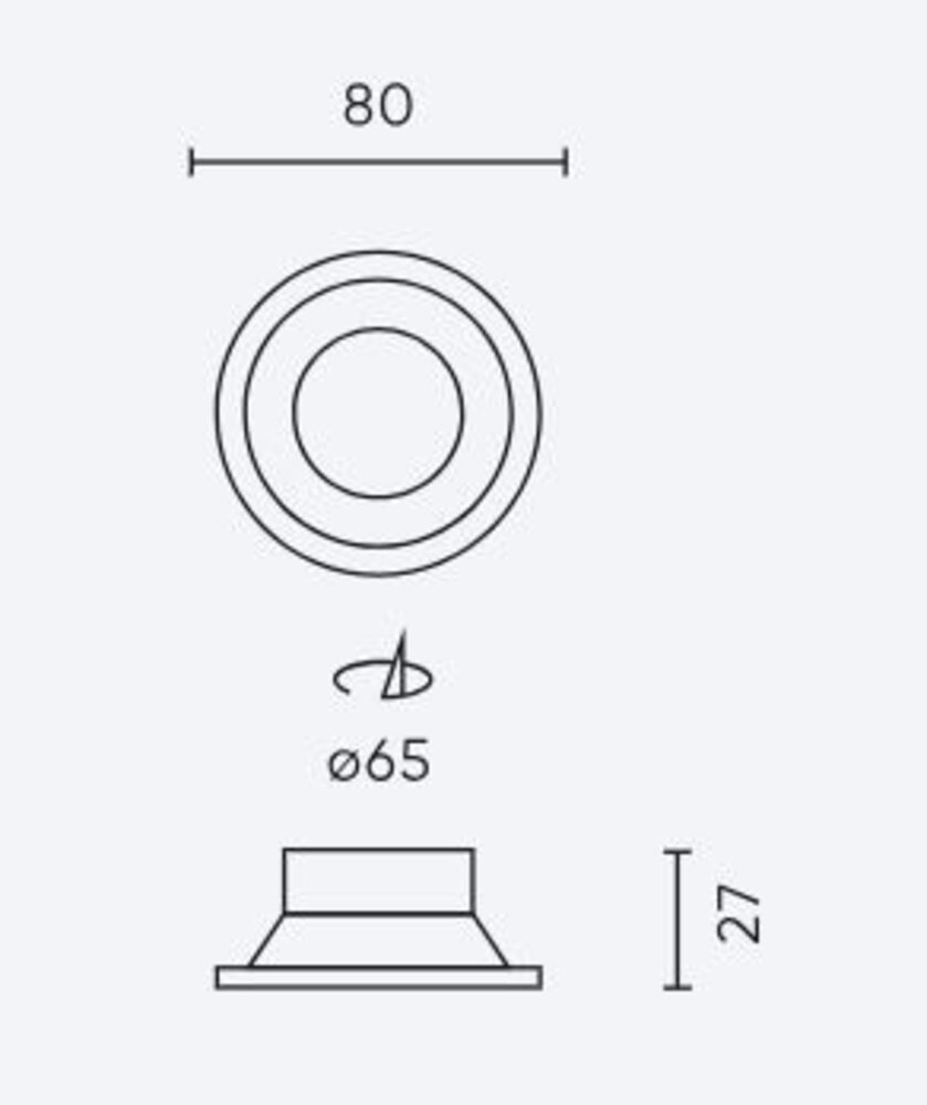 Led line: Erstklassiges Lichtdesign LED Strahler GU10 / MR16 - 65 mm Einbaurahmen - weiß rund - nicht schwenkbar - Einbaugröße77mm