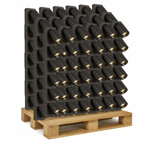 LCB LED AKTION PALETTENPREIS 100 Stück – LED Bettleuchte / Wandleuchte – Schwarz – GU10 – 5W 450lm – 3000K Warmweiß – Inkl. USB-A + USB-C Ladeanschluss