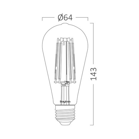 Brayton Dimmbare LED Fadenlampe E27 ST64 6W 2700K extra Warmweiß Brayton Dimmbare LED Fadenlampe E27 ST64 6W 2700K extra Warmweiß