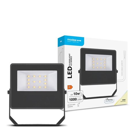 Modee LED-Scheinwerfer Beamy G.1 Schwarz 10W 1000lm 110D - 860 Tageslichtweiß IP65 - Bewegungs- und Lichtsensor - Symmetrisch