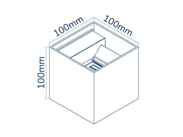 LCB LED-Beleuchtung Innovatives Design, hochwertige Technik & schnelle Lieferung! LED-Wandleuchte, nach oben und unten gerichtet – 6 W, dimmbar – 2700 K – 827 mm – Schutzart IP54 – 101 x 101 x 101 mm LCB LED-Beleuchtung Innovatives Design, hochwertige Technik & schnelle Lieferung! LED-Wandleuchte, nach oben und unten gerichtet – 6 W, dimmbar – 2700 K – 827 mm – Schutzart IP54 – 101 x 101 x 101 mm
