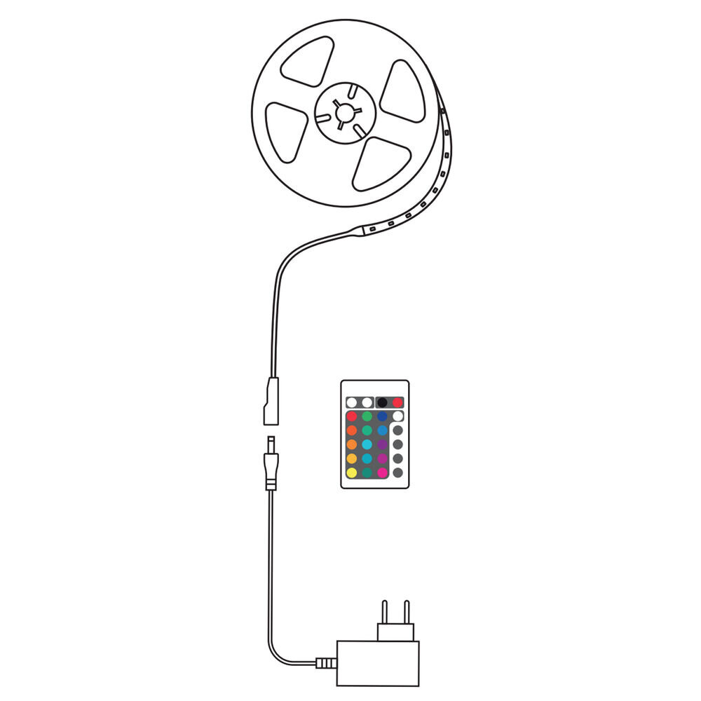 LED-Streifen – 10 m, 24 W – RGB – Komplettset – inkl. Fernbedienung LED-Streifen – 10 m, 24 W – RGB – Komplettset – inkl. Fernbedienung