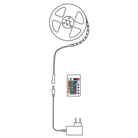 LED-Streifen – 10 m, 24 W – RGB – Komplettset – inkl. Fernbedienung LED-Streifen – 10 m, 24 W – RGB – Komplettset – inkl. Fernbedienung