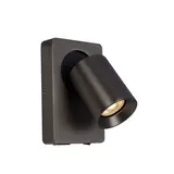 Artdelight LED Einbau- und Deckenleuchten ‚Äì Design & Effizienz LED-Nachttischlampe / Wandleuchte – Spot MEGANO Schwarz – 5 W, 450 lm – 3000 K (830 K Warmweiß) | GU10-Fassung – mit USB-A- und USB-C-Ladeanschluss