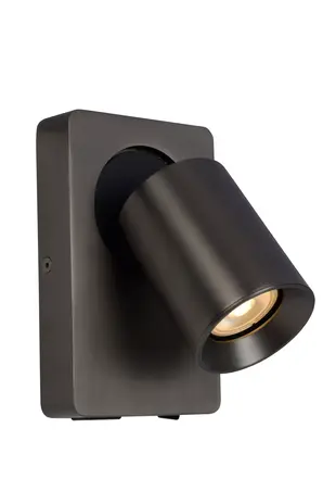 Artdelight LED Einbau- und Deckenleuchten – Design & Effizienz  LED-Nachttischlampe / Wandleuchte – Spot MEGANO Schwarz – 5 W, 450 lm – 3000 K (830 K Warmweiß) | GU10-Fassung – mit USB-A- und USB-C-Ladeanschluss