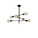 Lucide LED-Beleuchtung  Lester Deckenleuchte Schwarz | 6x E27 | Verstellbar | Vintage-Stil