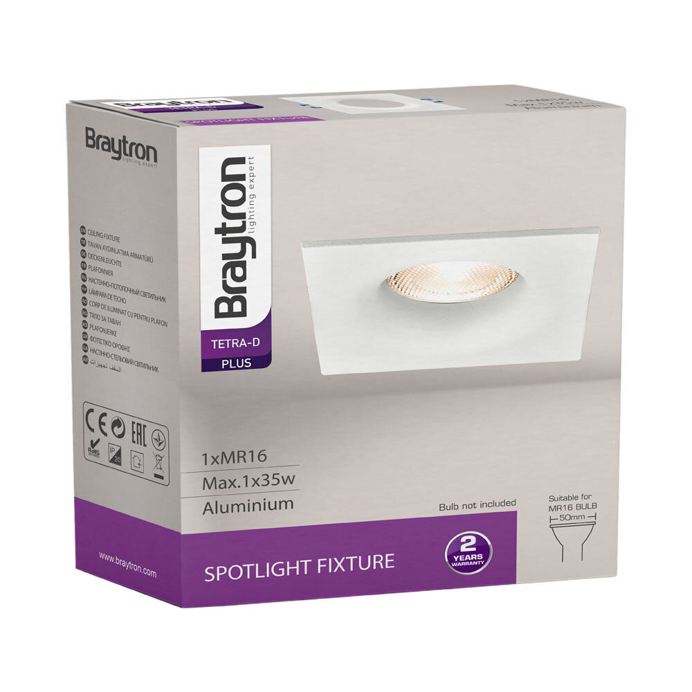 Brayton LED Einbauspot Weiß viereckig -  für 1 GU10 LED Spot - exkl. LED Spot