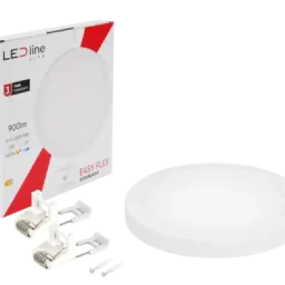 LED Line LED Downlight - Rund - EASY FLEX - IP20 - 12W 900lm - 4000K Neutralweiß - Weiß - Aufbau/Einbau | Ø170mm Sägelochgröße 65-130mm LED Line LED Downlight - Rund - EASY FLEX - IP20 - 12W 900lm - 4000K Neutralweiß - Weiß - Aufbau/Einbau | Ø170mm Sägelochgröße 65-130mm