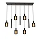 Lucide LED-Beleuchtung  Pendelleuchte – 6×E27 – Rechteckig – Schwarz – Aluminium – Höhenverstellbar – Dimmbar