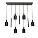 Lucide LED-Beleuchtung  Pendelleuchte – 6×E27 – Rechteckig – Schwarz – Aluminium – Höhenverstellbar – Dimmbar