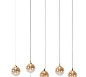 Lucide LED-Beleuchtung  LED Hanglampe – 8×3,9W – 2700K – Dimmbar – 230V – Amber Glas – Höhenverstellbar