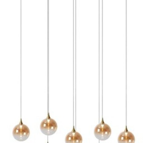 Lucide LED-Beleuchtung  LED Hanglampe – 8×3,9W – 2700K – Dimmbar – 230V – Amber Glas – Höhenverstellbar