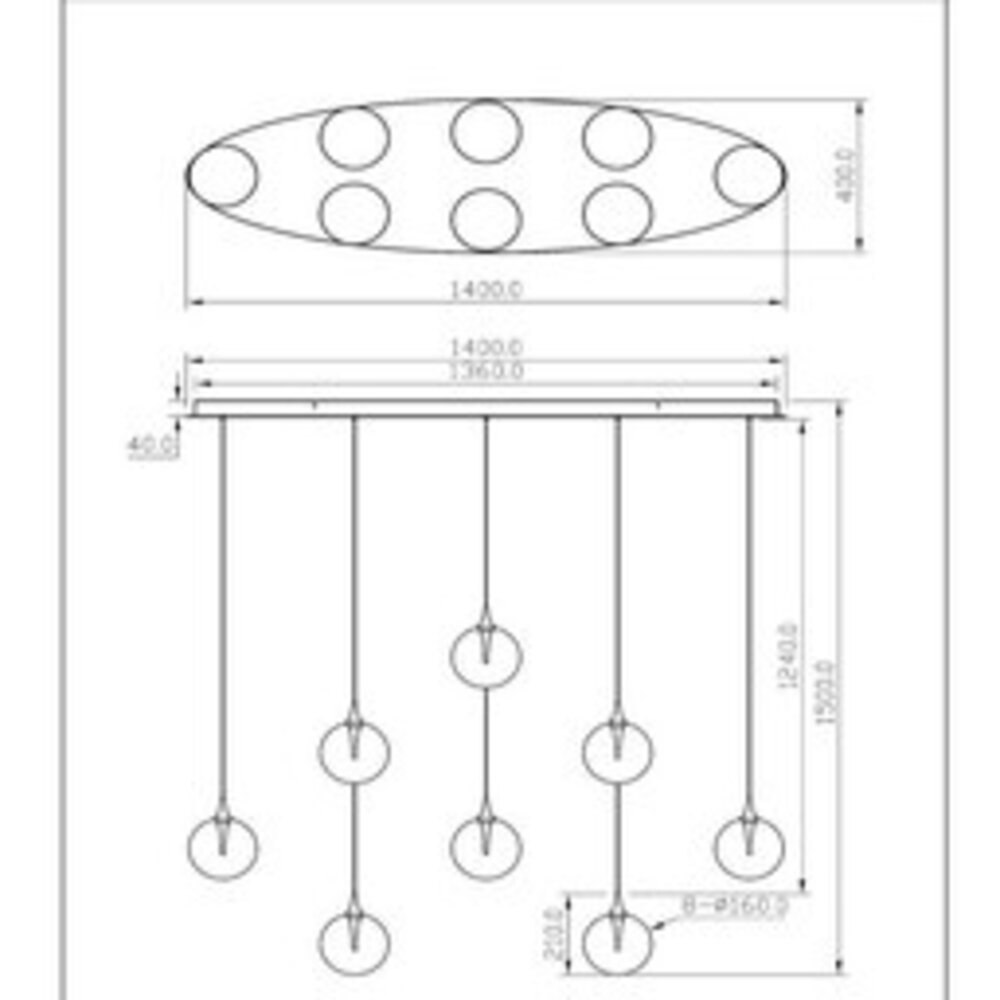 Lucide LED-Beleuchtung  LED Hanglampe – 8×3,9W – 2700K – Dimmbar – 230V – Amber Glas – Höhenverstellbar