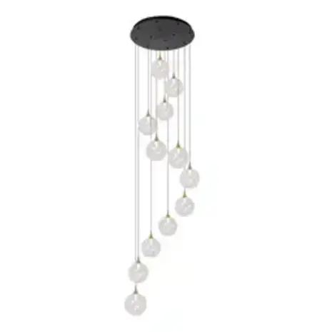 Lucide LED-Beleuchtung  LED Pendelleuchte Gisela Ø61 cm – 12-flammig – Transparentes Glas – Dimmbar – Premium