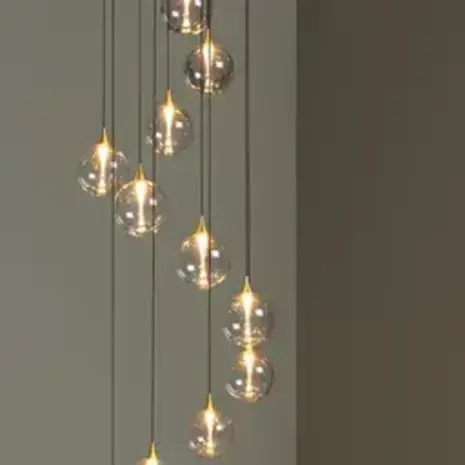 Lucide LED-Beleuchtung  LED Pendelleuchte Gisela Ø61 cm – 12-flammig – Transparentes Glas – Dimmbar – Premium