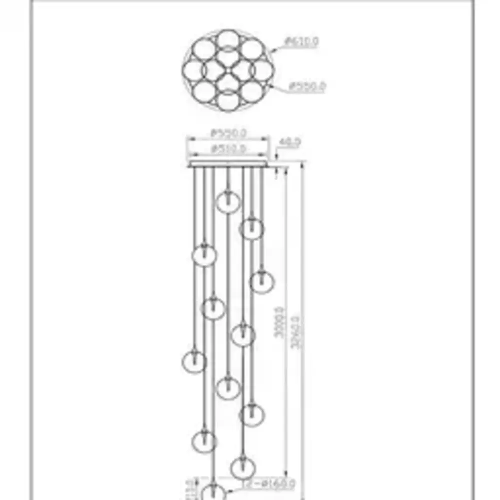 Lucide LED-Beleuchtung  LED Pendelleuchte Gisela Ø61 cm – 12-flammig – Transparentes Glas – Dimmbar – Premium