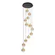 Lucide LED-Beleuchtung  LED Pendelleuchte Gisela Ø61 cm – 12-flammig – Amber Glas – Dimmbar – Premium