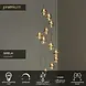 Lucide LED-Beleuchtung  LED Pendelleuchte Gisela Ø61 cm – 12-flammig – Amber Glas – Dimmbar – Premium