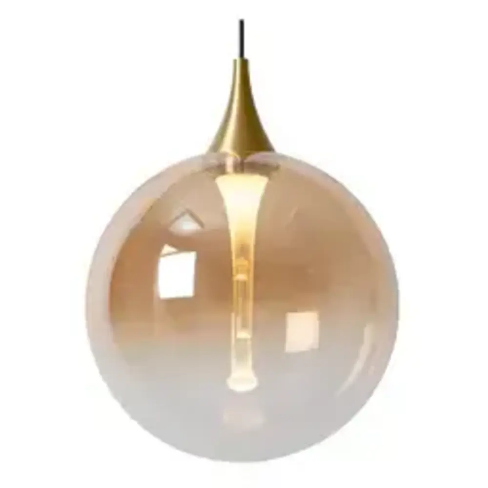 Lucide LED-Beleuchtung  LED Pendelleuchte Gisela Ø61 cm – 12-flammig – Amber Glas – Dimmbar – Premium