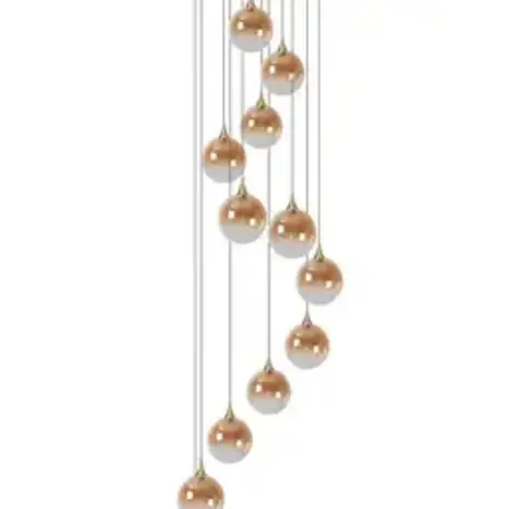 Lucide LED-Beleuchtung  LED Pendelleuchte Gisela Ø61 cm – 12-flammig – Amber Glas – Dimmbar – Premium