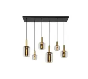 Lucide LED-Beleuchtung  JOANET Pendelleuchte – 6×E27 – Dynamisches Rauchglas – Dimmbar
