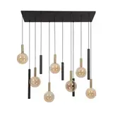 Lucide LED-Beleuchtung  JOSIANE Pendelleuchte – Schwarz / Amber – 7×G9 + 5×GU10 – Dimmbar