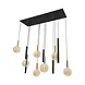Lucide LED-Beleuchtung  JOSIANE Pendelleuchte – Schwarz / Amber – 7×G9 + 5×GU10 – Dimmbar
