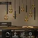 Lucide LED-Beleuchtung  JOSIANE Pendelleuchte – Schwarz / Amber – 7×G9 + 5×GU10 – Dimmbar