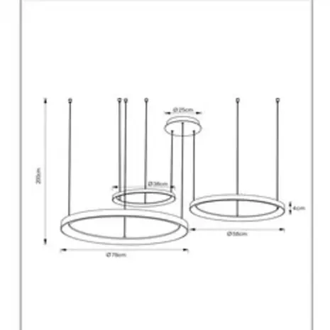 Lucide LED-Beleuchtung  LED Pendelleuchte Vidal Ø78 cm – 120W – 2700K – Dimmbar – Designleuchte