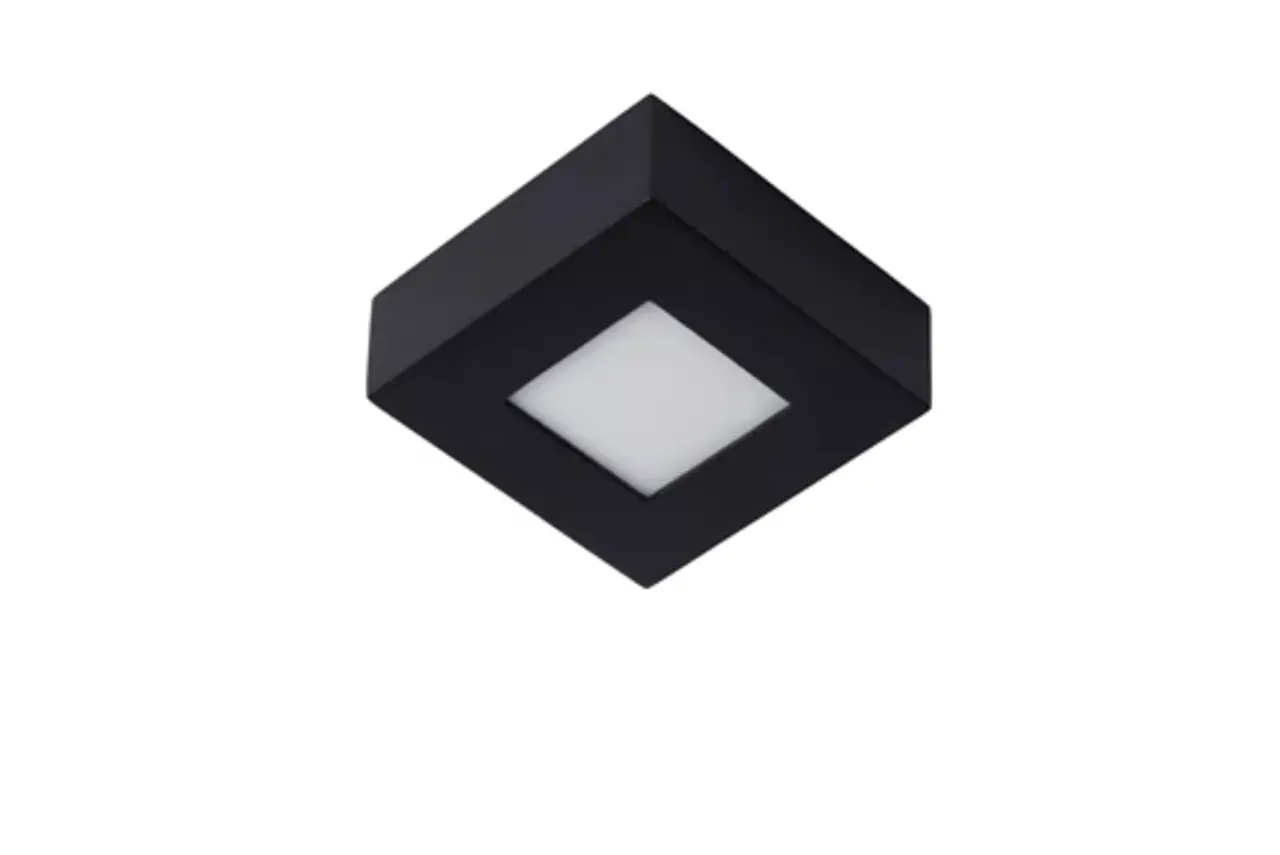 Lucide LED-Beleuchtung  Dimmbare Badezimmer-Deckenleuchte, schwarz - 8 W - 3000 K - IP44