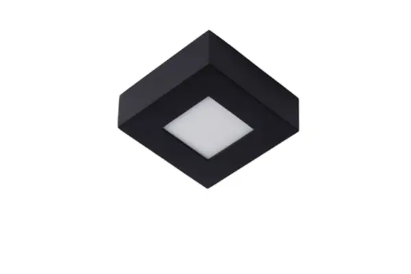 Lucide LED-Beleuchtung  Dimmbare Badezimmer-Deckenleuchte, schwarz - 8 W - 3000 K - IP44