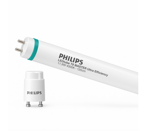 Philips | Offizieller Philips-Vertriebspartner LED Röhre T8 MASTER (EM/Mains) Ultra Efficiency 11.9W 2500lm - 840 Kaltweiß | 120cm - Ersatz für 36W