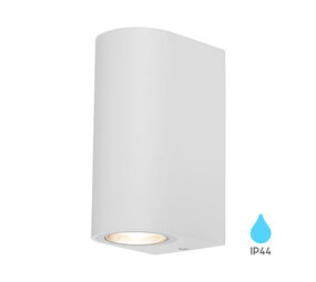 LCB LED-Beleuchtung Innovatives Design, hochwertige Technik & schnelle Lieferung! LED Wandleuchte rund Weiß - GU10 Fassung - IP44 - geeignet für 2 GU10 Spots