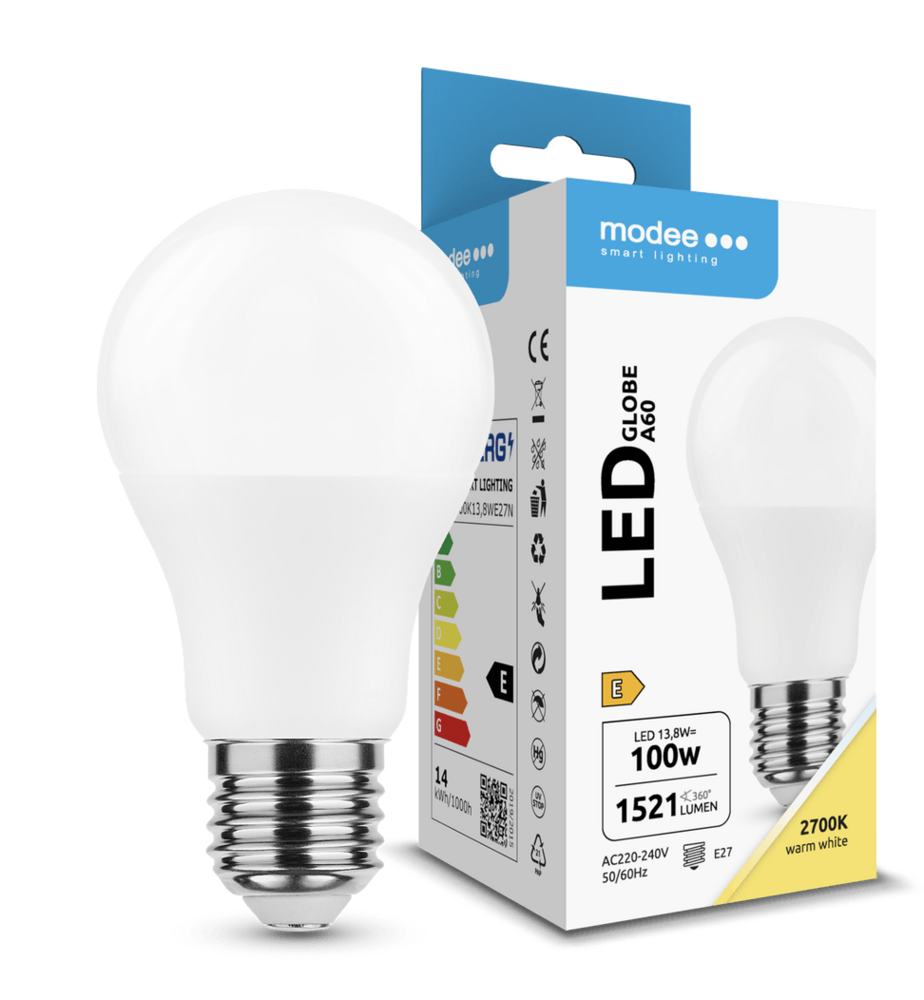 Spectrum LED Lamp - E27 A60 - 13,8W 1521lm - 2700K - PVC