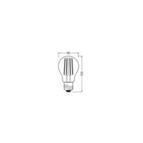 Ledvance LED-Filamentlampe klar E27-7 W 806 lm 827 mm sehr warmweiß 3-stufig dimmbar