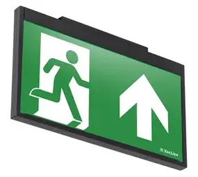 VanLien Notbeleuchtung: Fluchtwegbeschilderung für jedes Büro Evago EVA-DOW-22 Schwarz Notleuchte IP54 dezentrale Notbeleuchtung