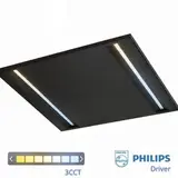 Spectrum LED Panel 60x60 Louvre Schwarz - 40W - 4630lm UGR16 - Philips Treiber