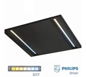 Spectrum LED Panel 60x60 Louvre Schwarz - 40W - 4630lm UGR16 - Philips Treiber