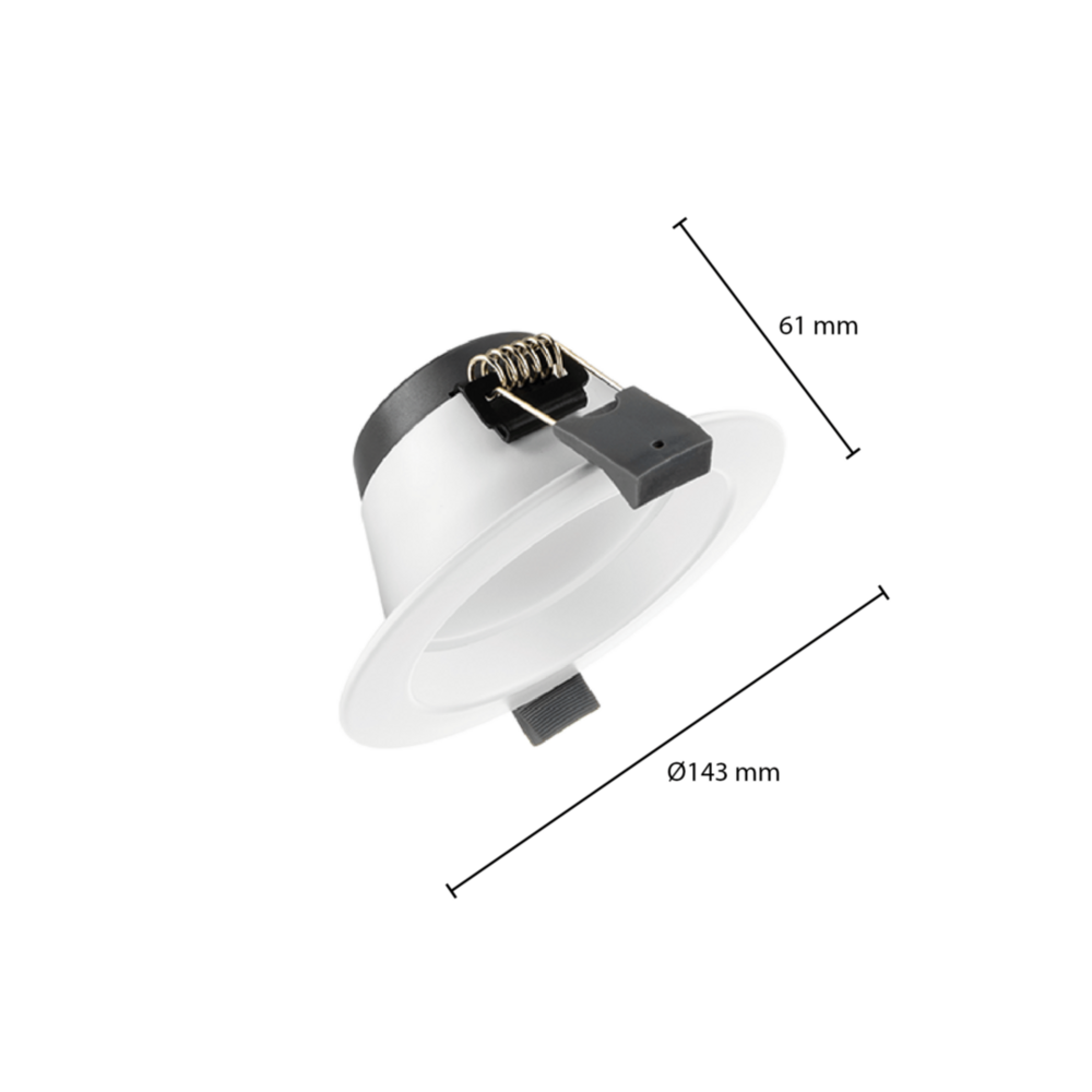LCB LED-Beleuchtung Innovatives Design, hochwertige Technik & schnelle Lieferung! LED Downlight Ortho Ø120 12W CCT-Schalter Dimmbar