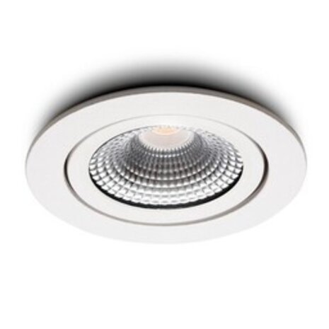 LCB LED-Einbaustrahler IP54 – Weiß, neigbar – 5 W, 450 lm – 2200 K Warmweiß – CRI > 90 | Ausschnittmaß 75 mm – Einbautiefe 23 mm – TRIAC-dimmbar